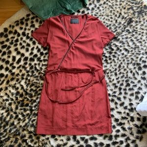 MAISON SCOTCH. Zipper Trim Wrap Dress.